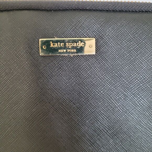 Kate Spade Black Solid Universal Laptop Slim Sleeve Pouch Zip 13" Inch Padded - Picture 6 of 12